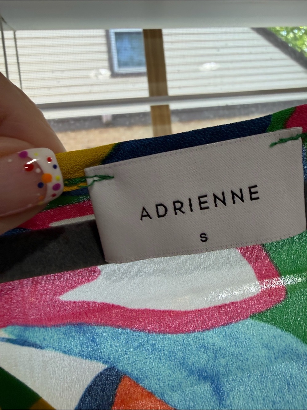 Adrienne Multicolor Abstract Scoop Neck Top - Picture 2 of 5